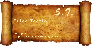 Stier Tercia névjegykártya